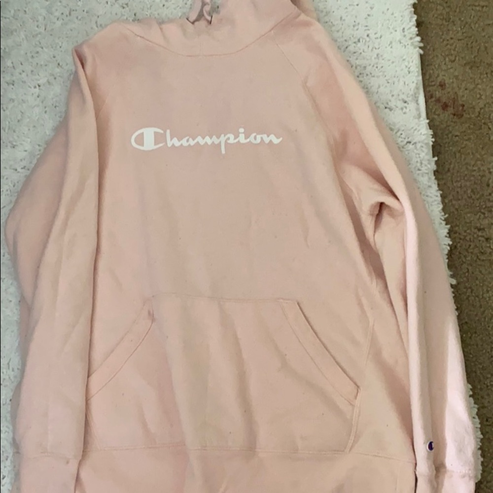 pink champion hoodie